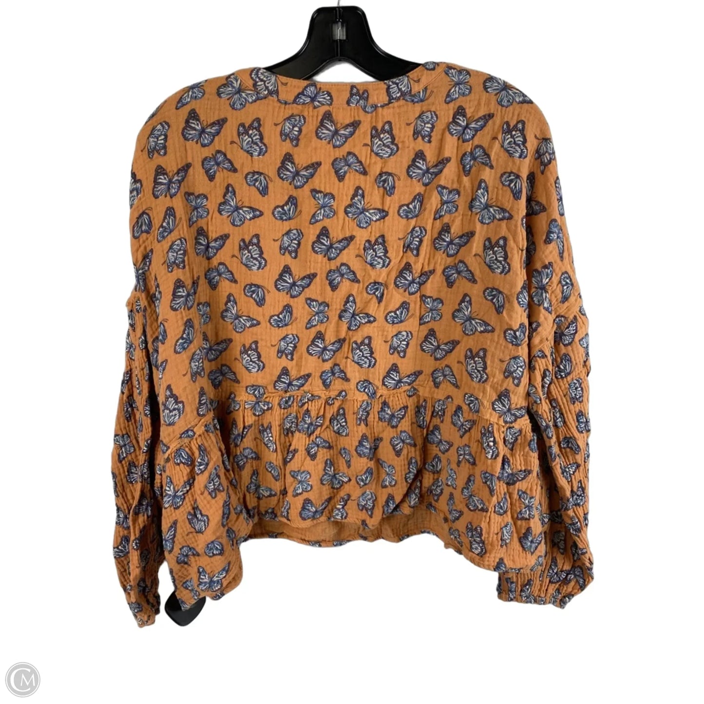 Top Long Sleeve By Simply Southern In Blue & Orange, Size: Xxl