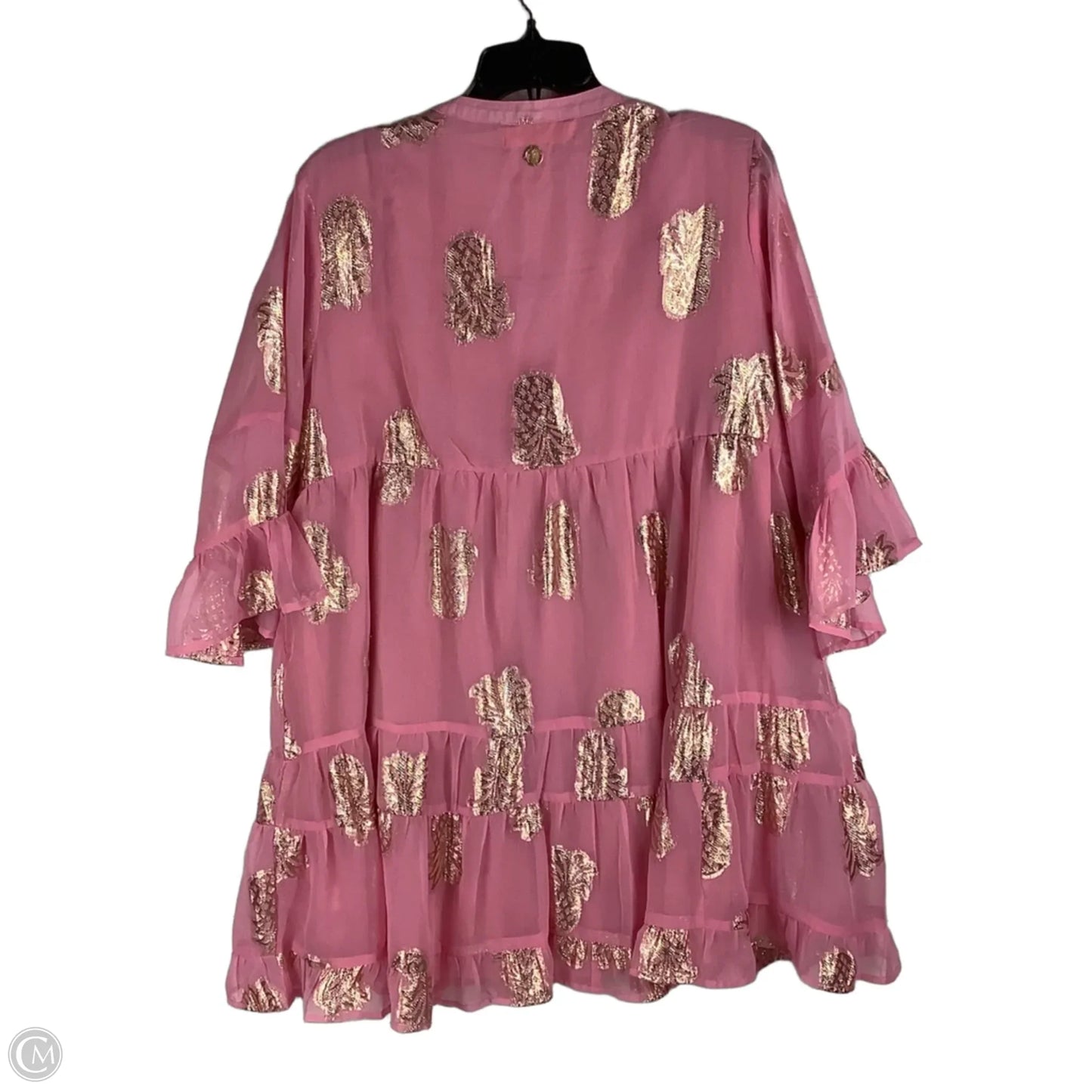Dress Party Short By Simply Southern In Gold & Pink, Size: L