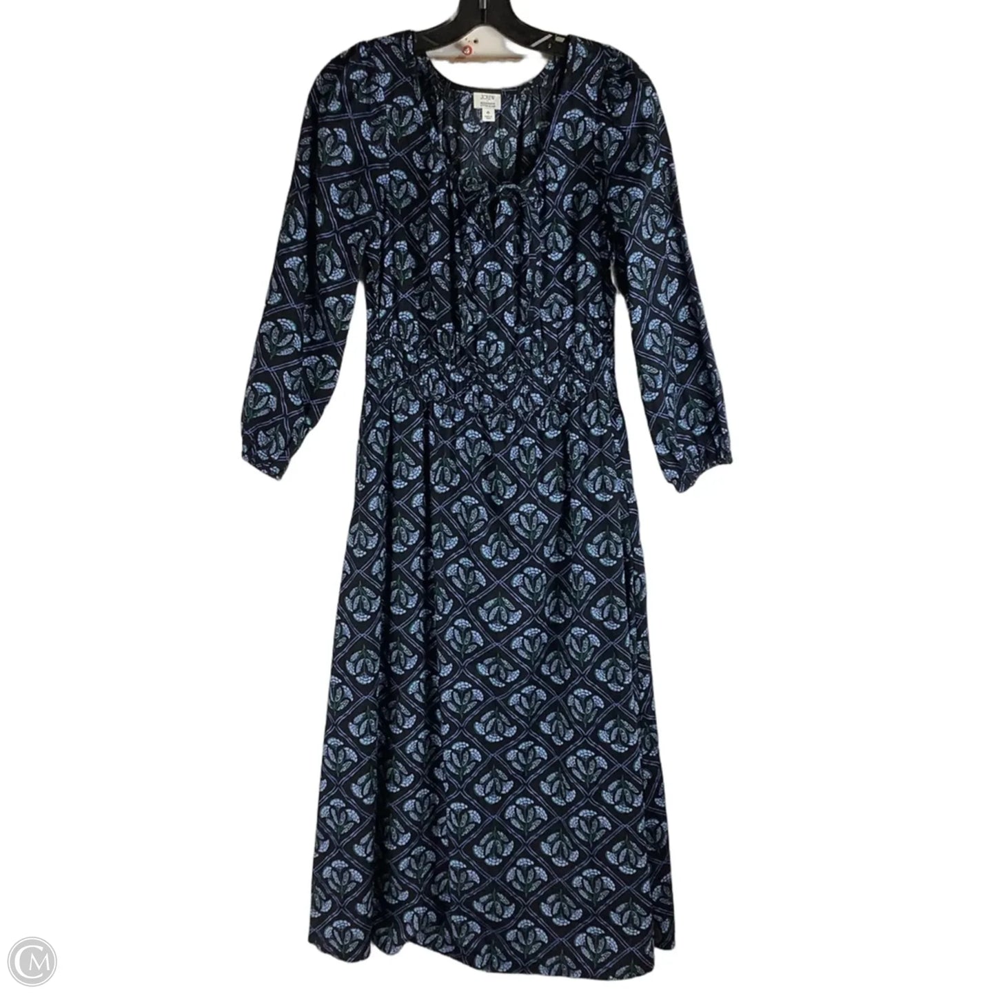 Dress Casual Midi By J. Crew In Black & Blue, Size: 6
