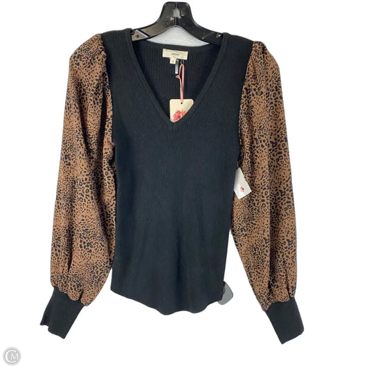 Top Long Sleeve By Entro In Leopard Print, Size: S