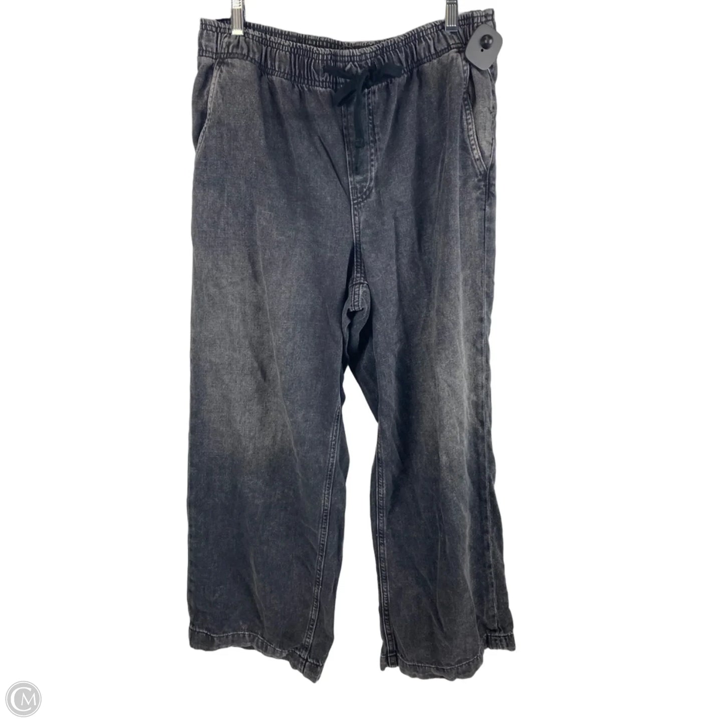 Jeans Wide Leg By Gap In Black Denim, Size: M