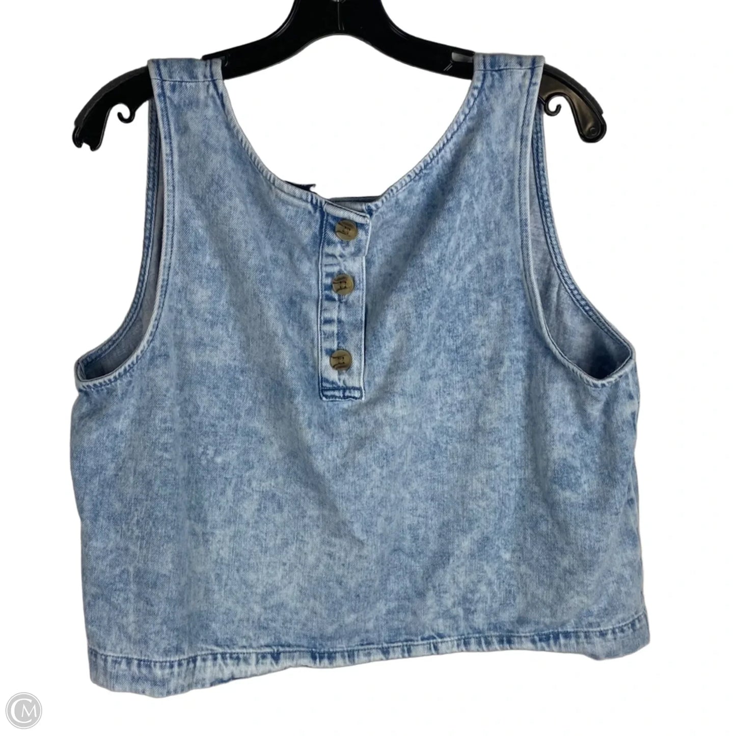 Top Sleeveless By Gap In Blue Denim, Size: Xl