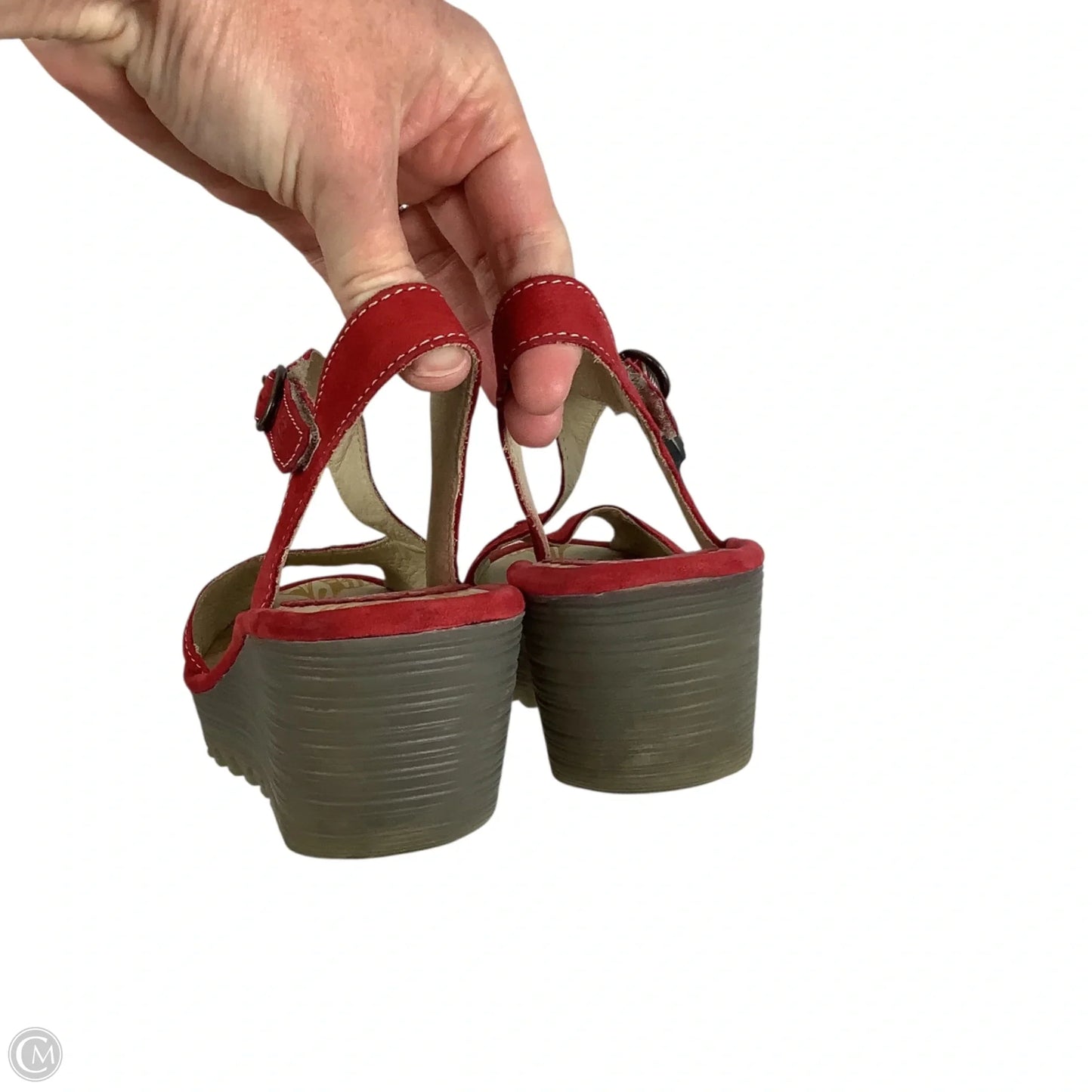 Sandals Heels Wedge By Fly London In Red, Size: 6.5 (37)