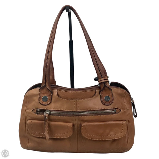 Handbag Leather By Fossil, Size: Medium