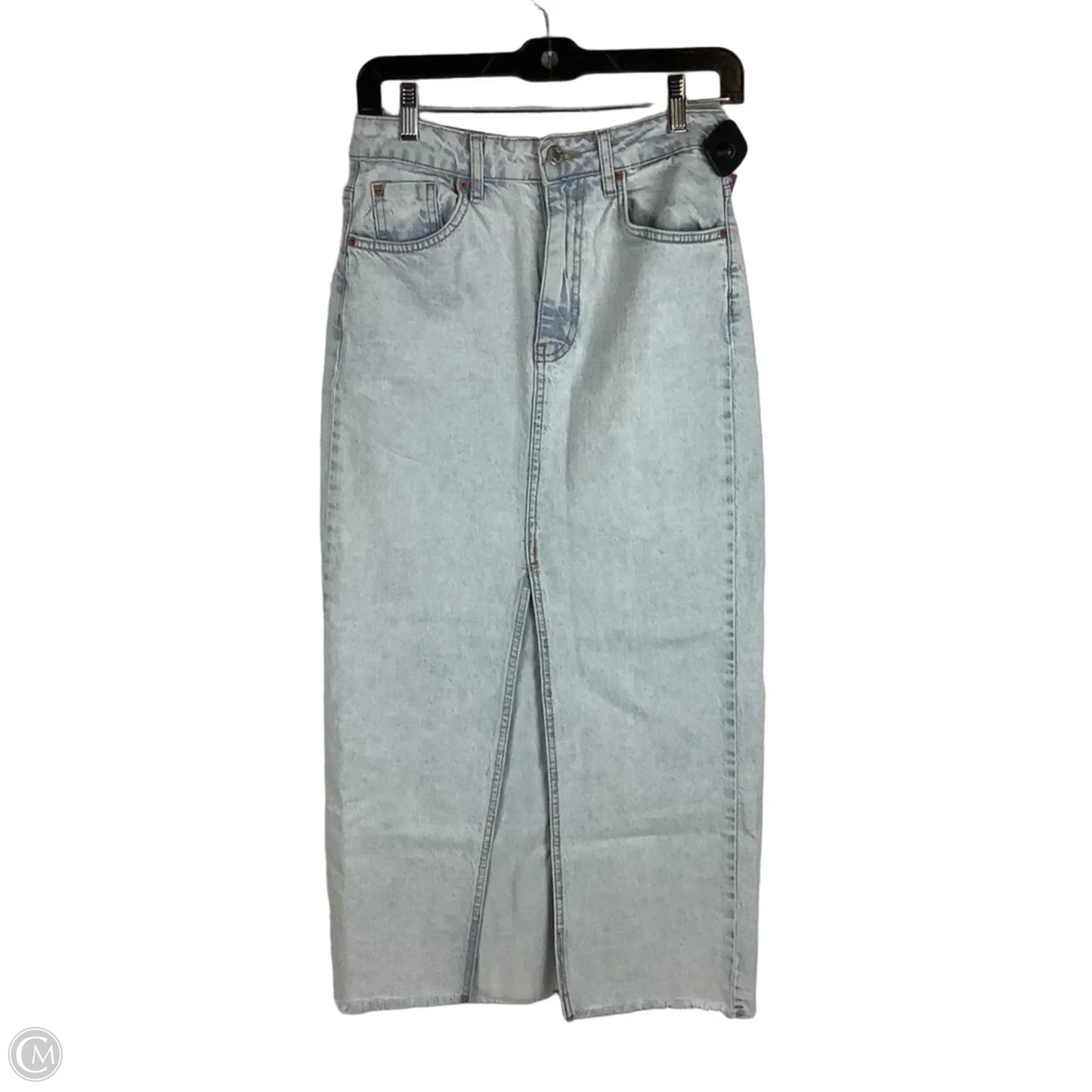 Skirt Maxi By Stradivarius In Blue Denim, Size: 4