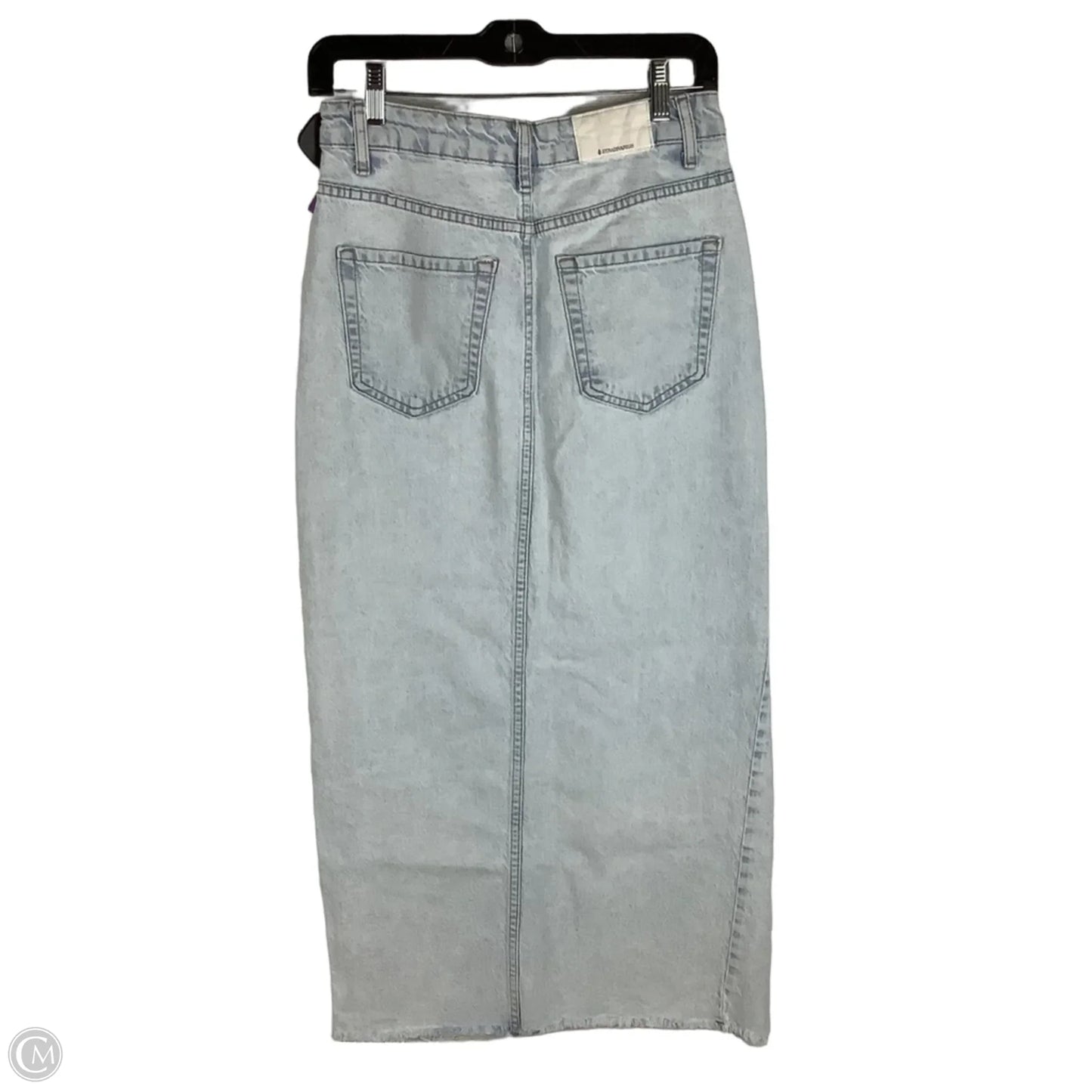 Skirt Maxi By Stradivarius In Blue Denim, Size: 4