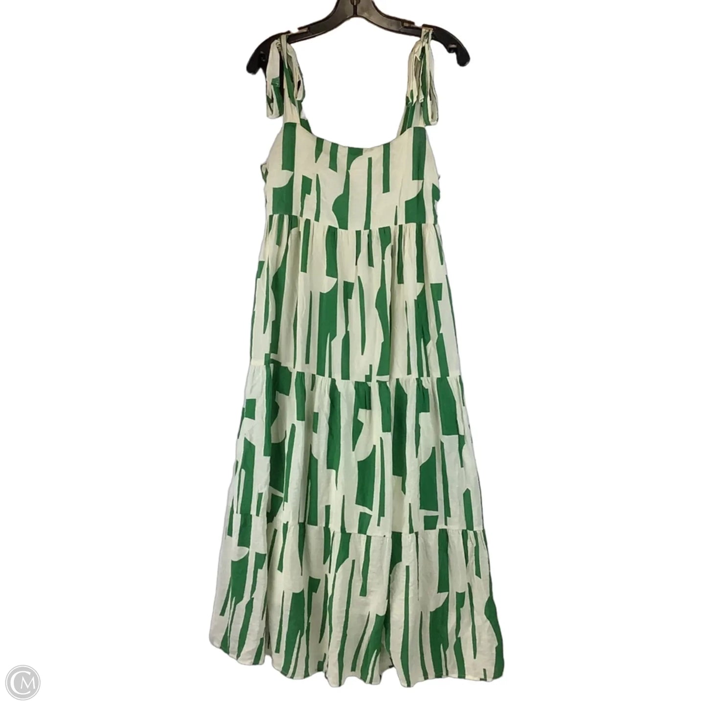 Dress Casual Maxi By By The River In Green & White, Size: L