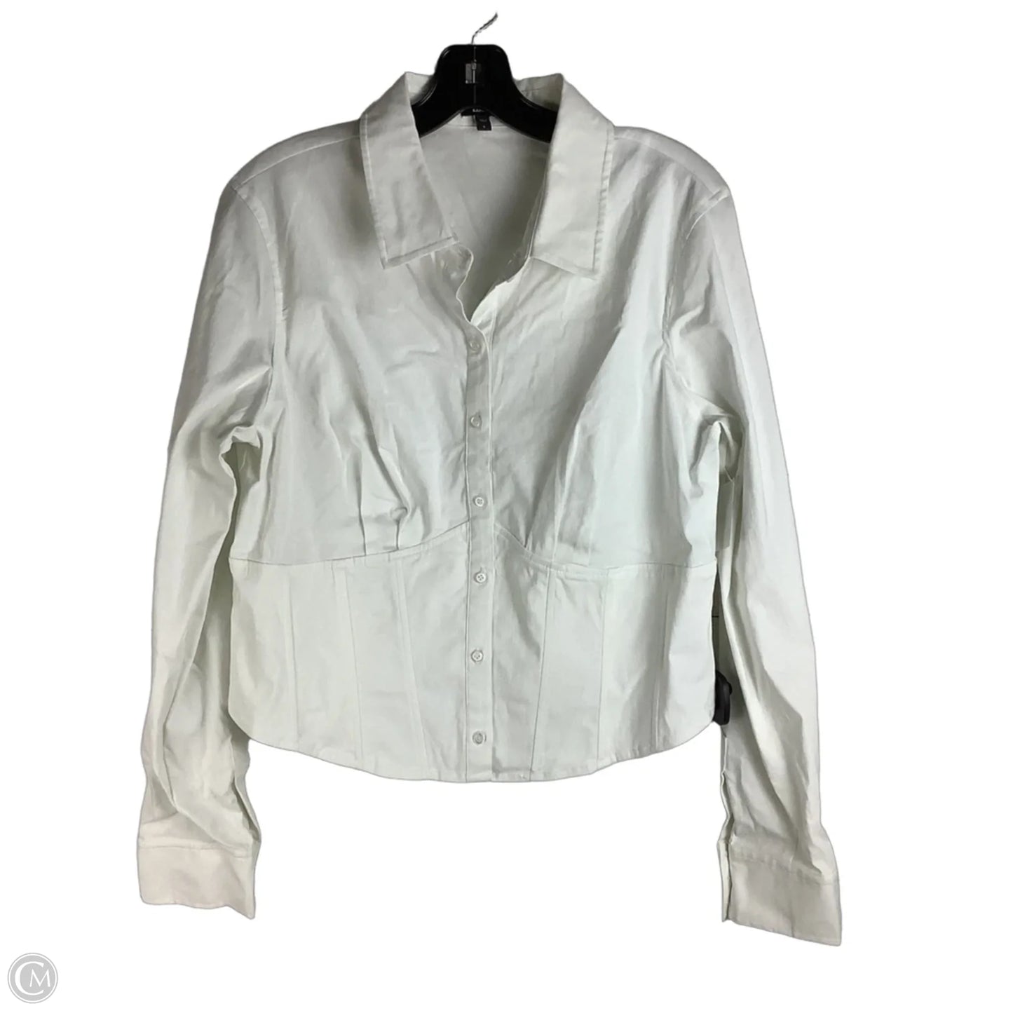 Top Long Sleeve By Express In White, Size: L