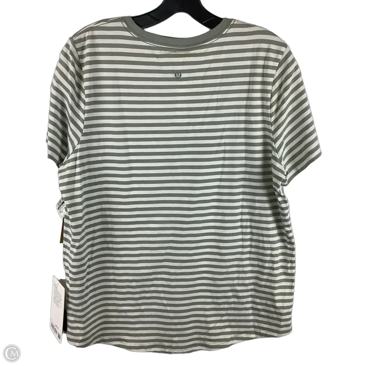 Athletic Top Short Sleeve By Lululemon In Striped Pattern, Size: 12