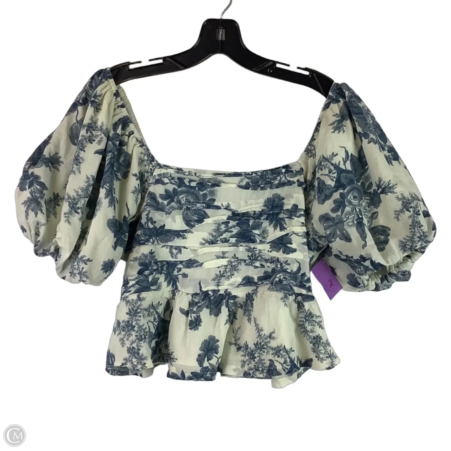 Top Short Sleeve By &merci In Blue & Cream, Size: L