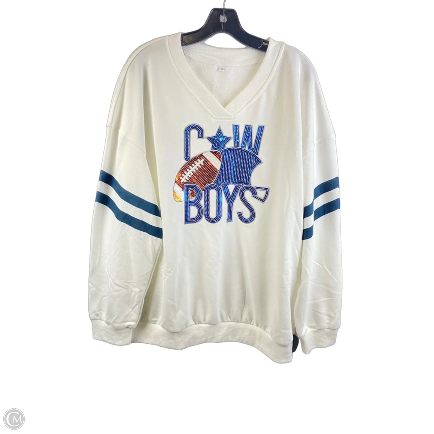 Sweatshirt Crewneck By Clothes Mentor In White, Size: Xl