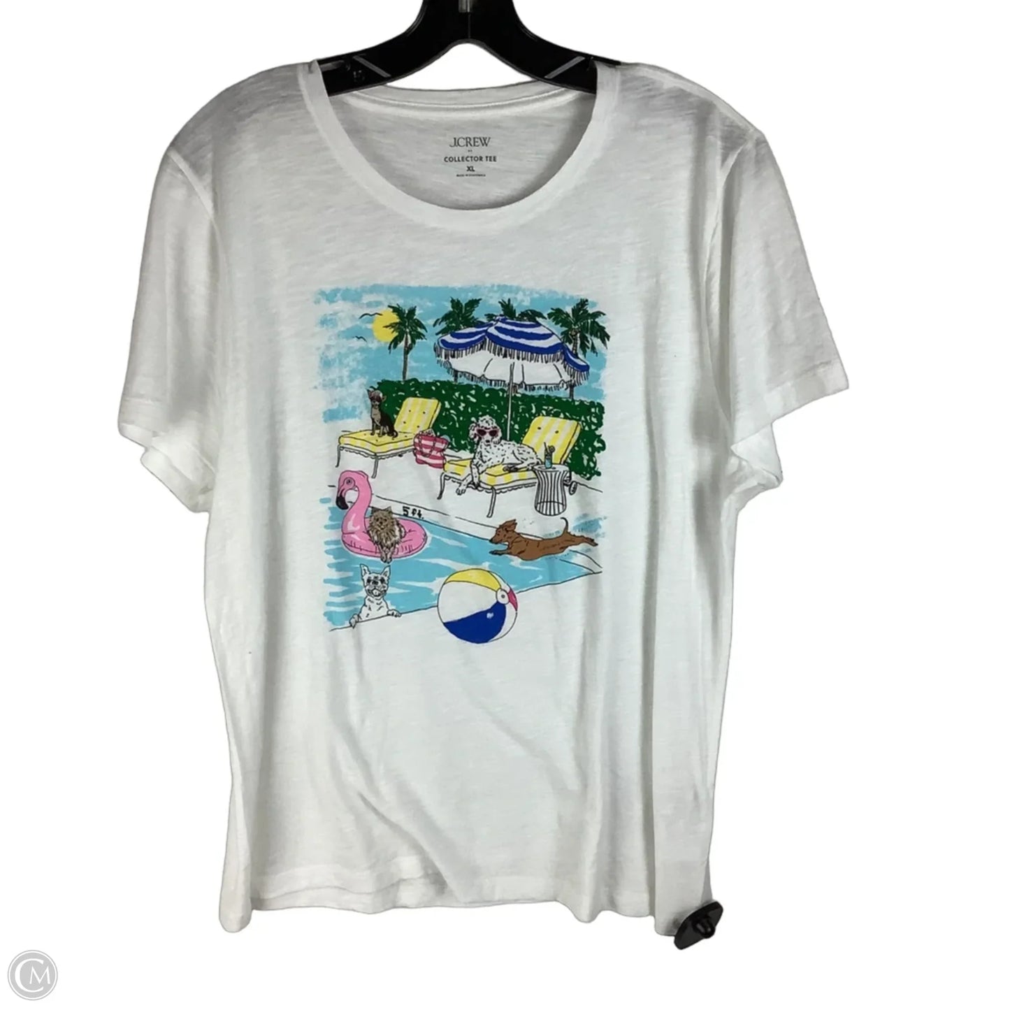 Top Short Sleeve By J. Crew In White, Size: Xl