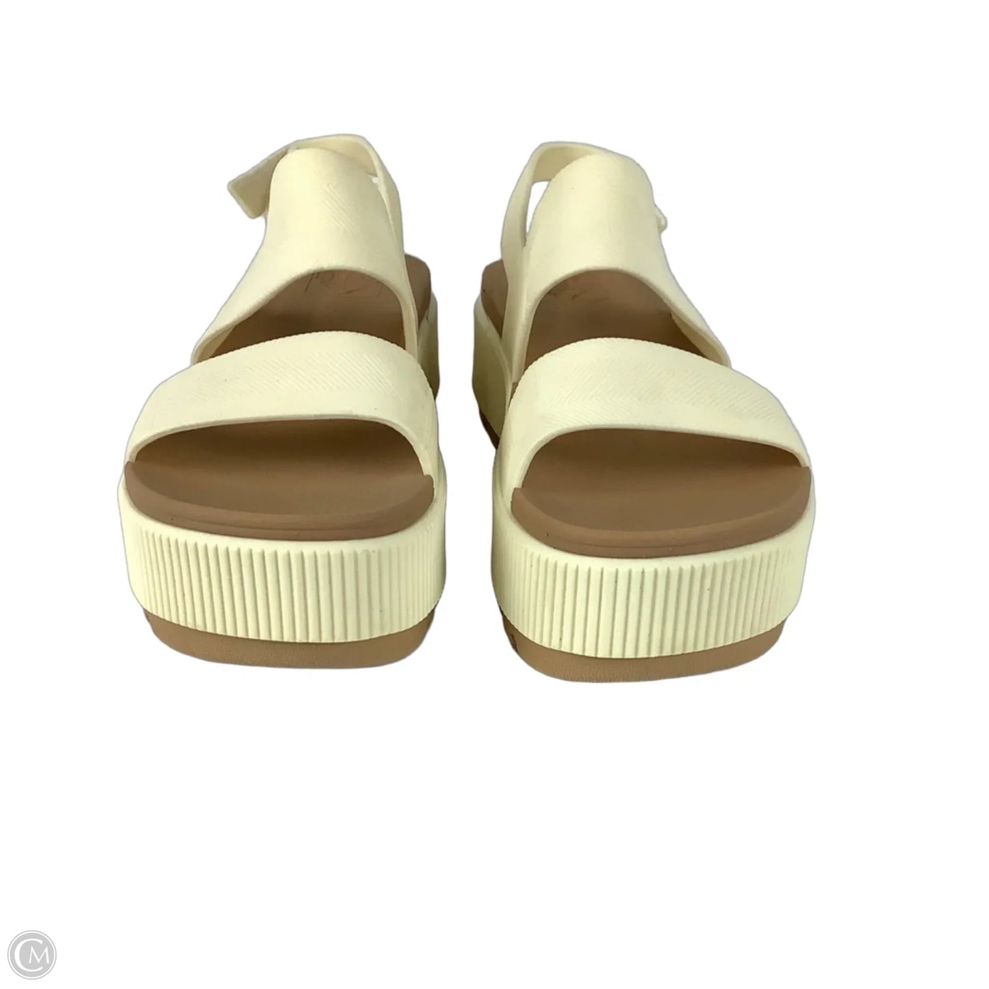 Sandals Heels Platform By Reef In Beige, Size: 5