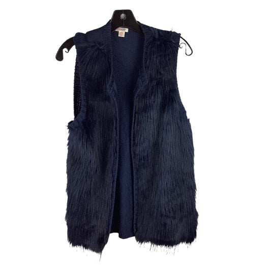 Navy Vest Faux Fur & Sherpa Xhilaration, Size M