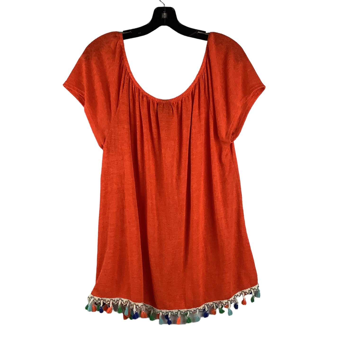 Orange Top Short Sleeve Bobeau, Size L