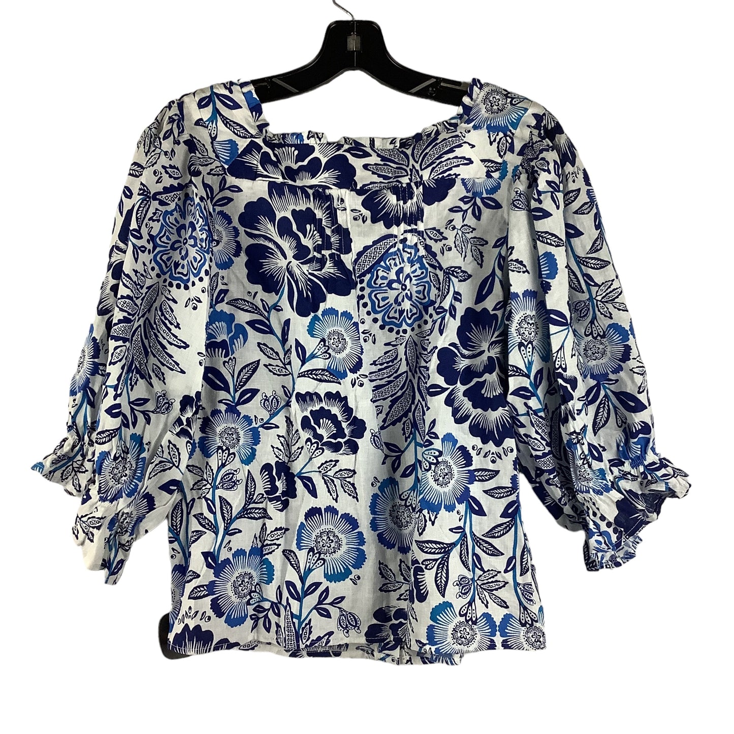 Blue & White Top Long Sleeve Rachel Zoe, Size S