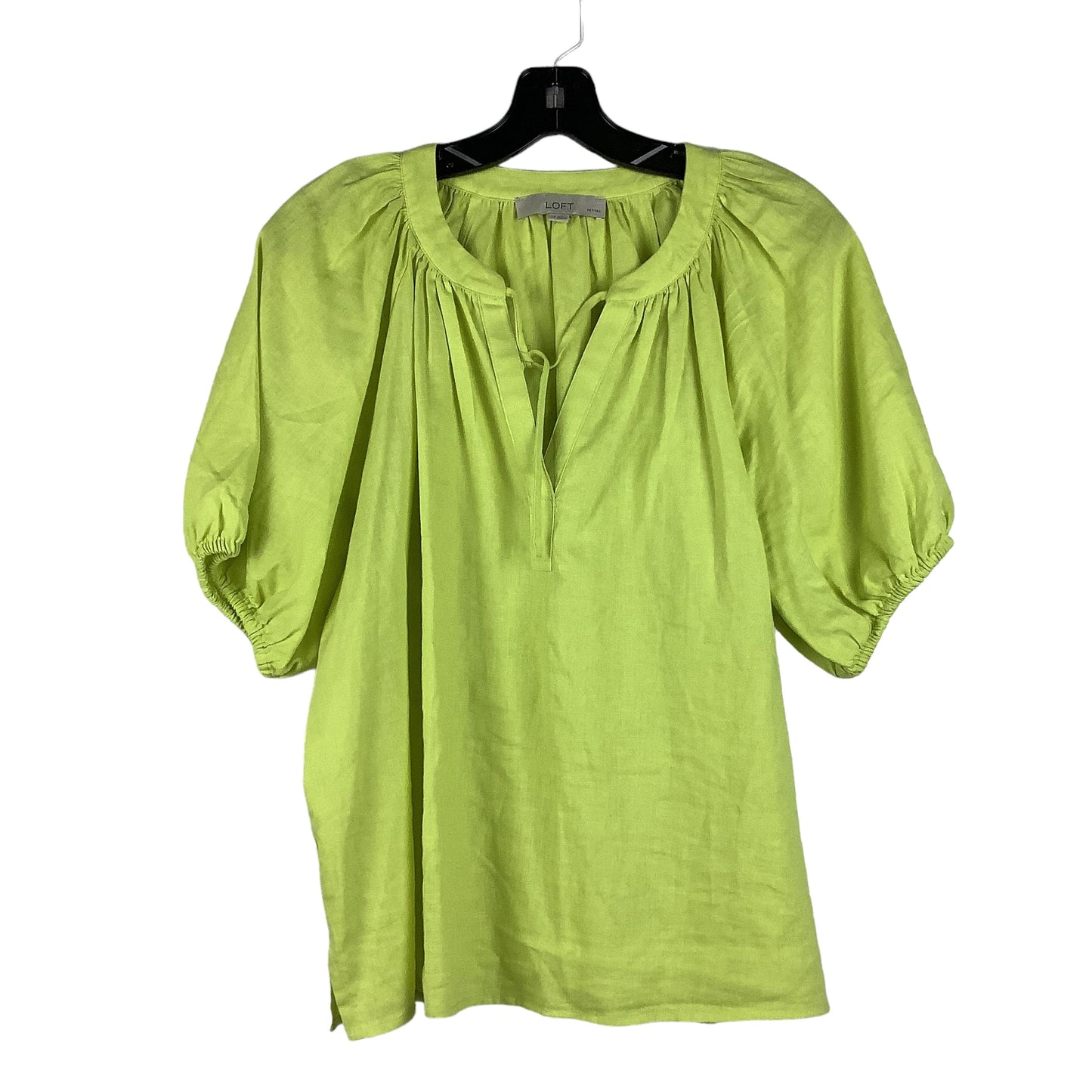 Green Top Short Sleeve Loft, Size Petite L