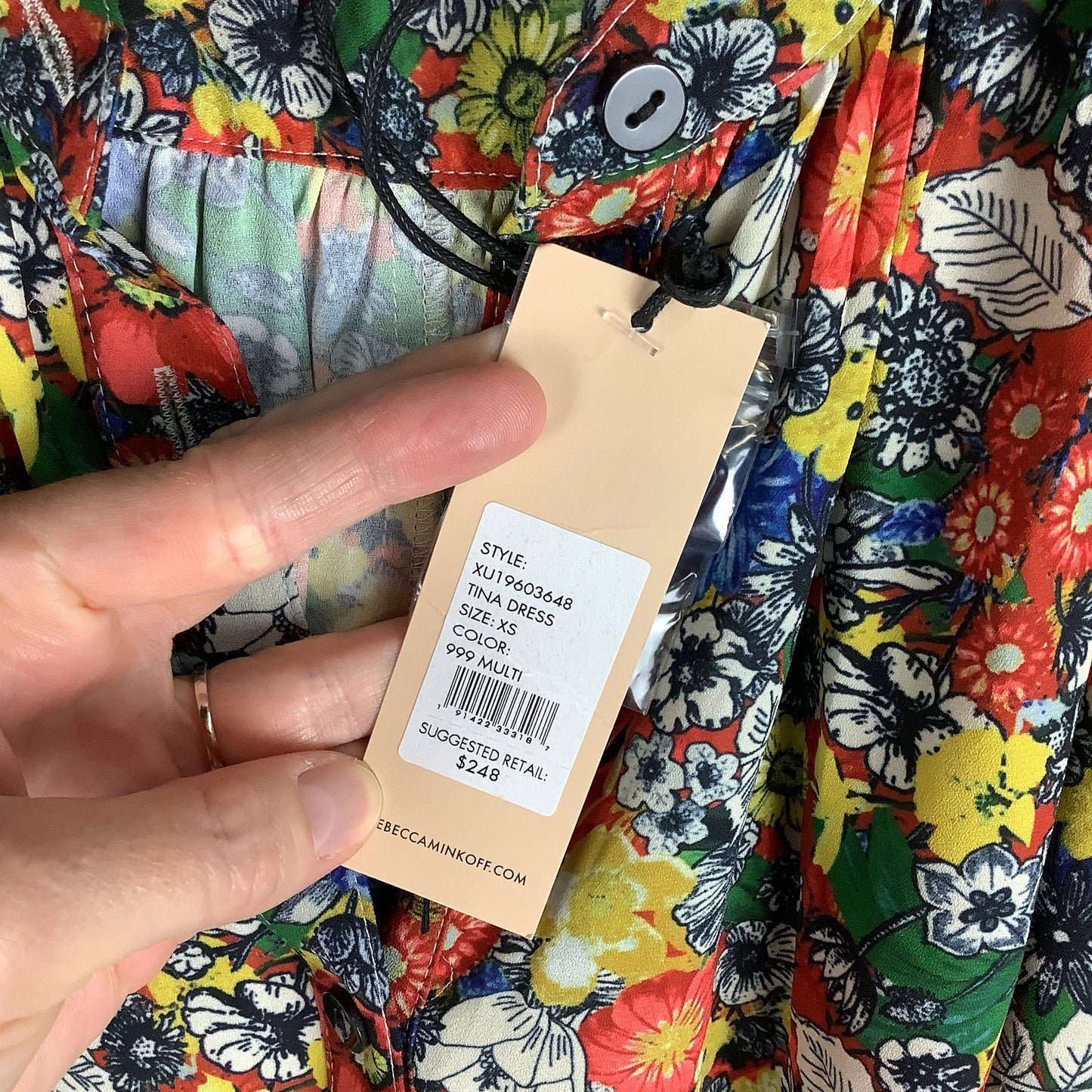 Floral Print Dress Designer Rebecca Minkoff, Size Xs