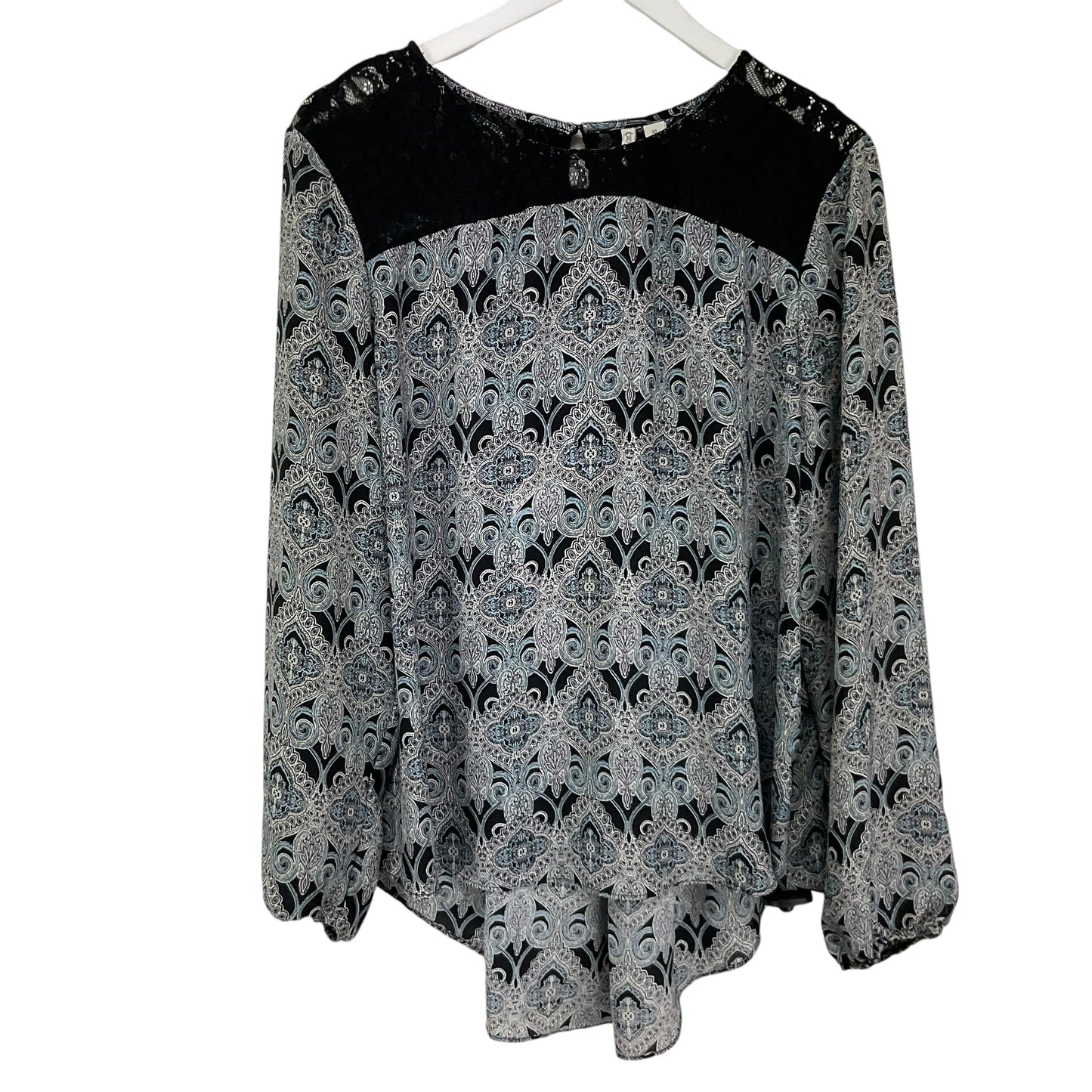 Top Long Sleeve By Cato In Black, Size: Xl