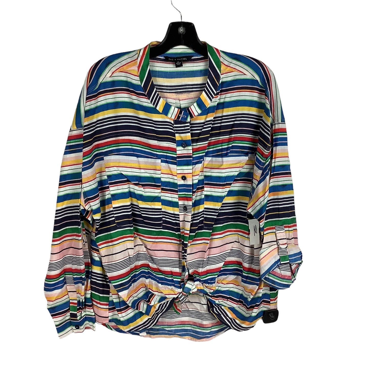 Striped Pattern Top Long Sleeve Zac And Rachel, Size Xl