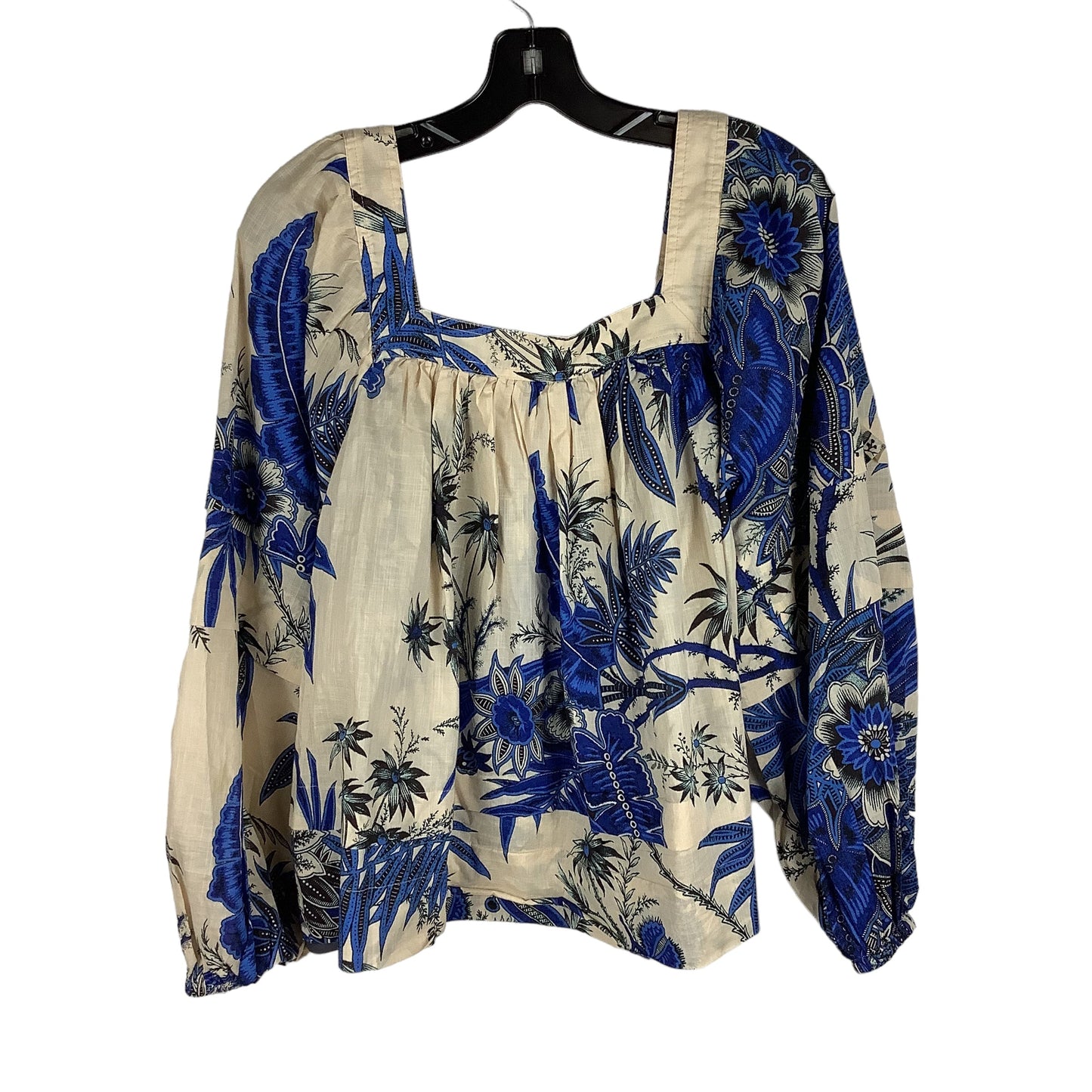 Top Long Sleeve By Banana Republic In Blue, Size: S