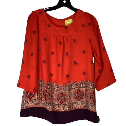 Top Long Sleeve By Maeve In Red, Size: 4