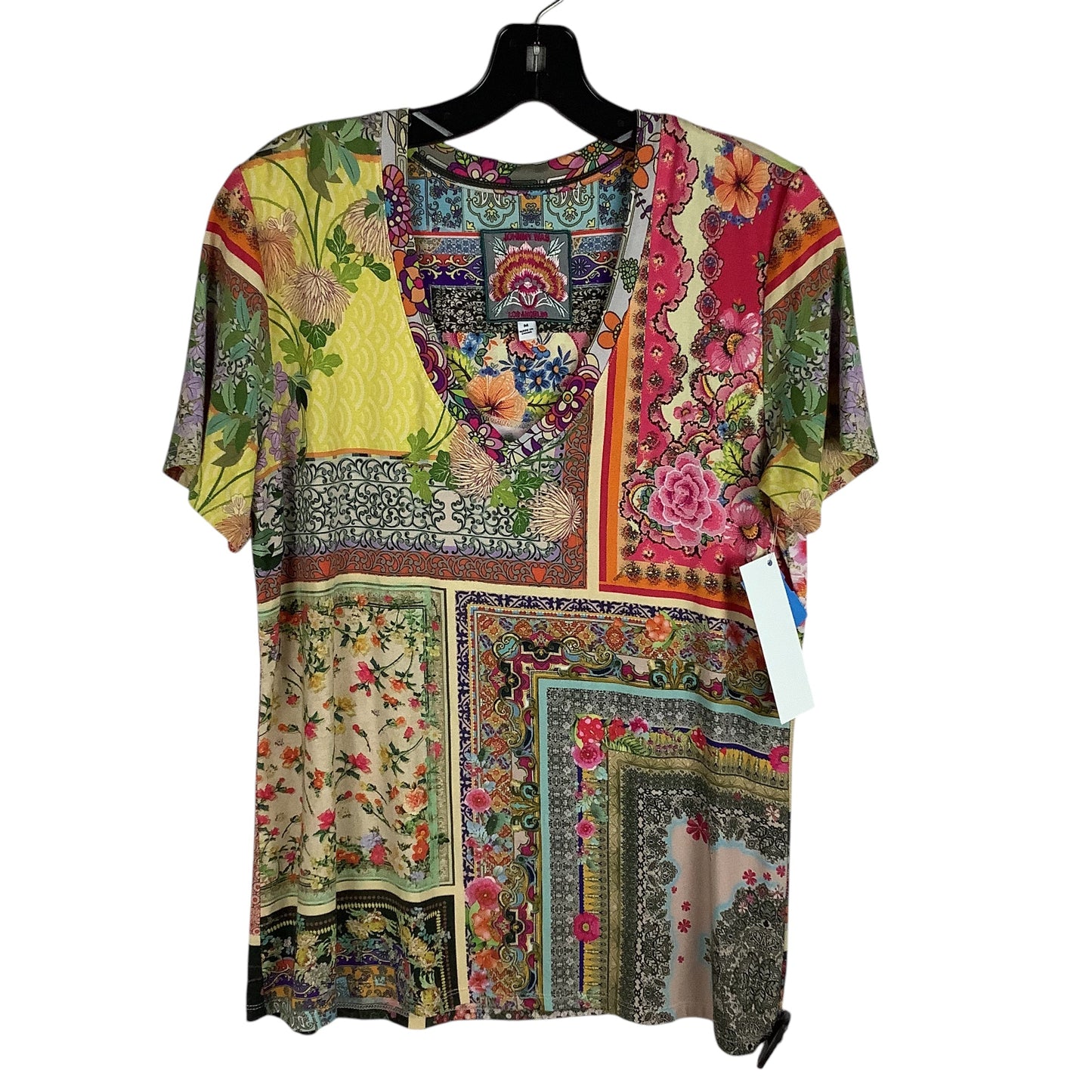 Top Short Sleeve Designer By Johnny Was In Multi-colored, Size: M