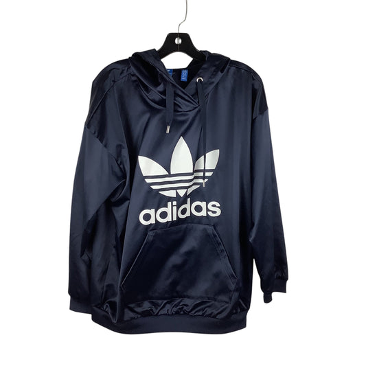 Athletic Sweatshirt Hoodie By Adidas In Navy, Size: M