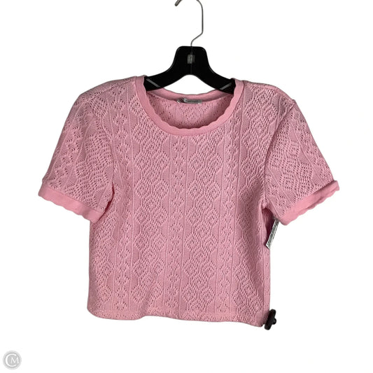 Top Short Sleeve By Zara In Pink, Size: M