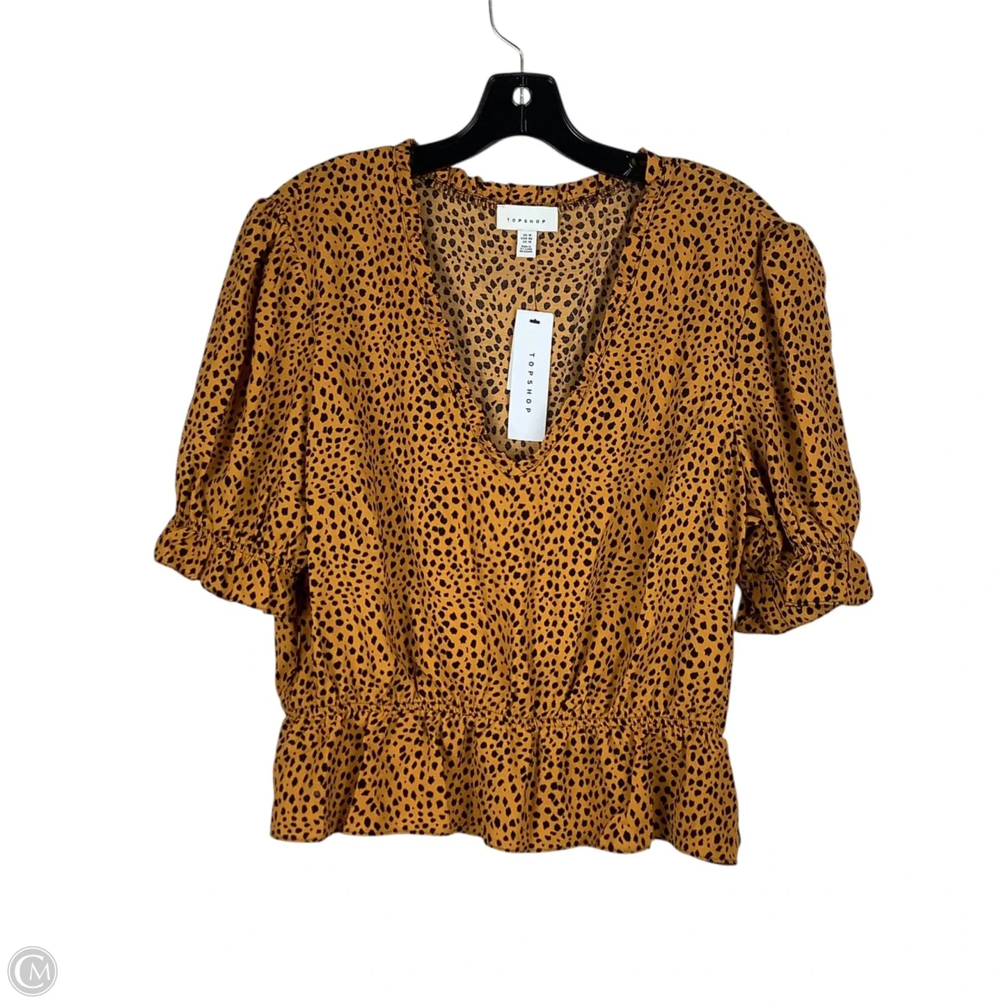 Top Short Sleeve By Top Shop In Animal Print, Size: Xl