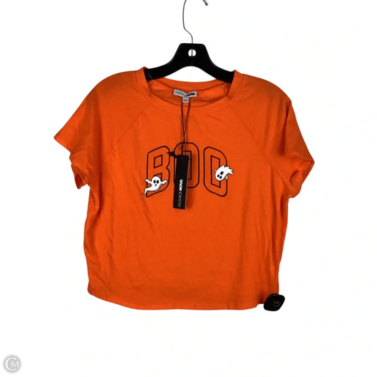 Top Short Sleeve Basic By Fashion Nova In Orange, Size: 1x