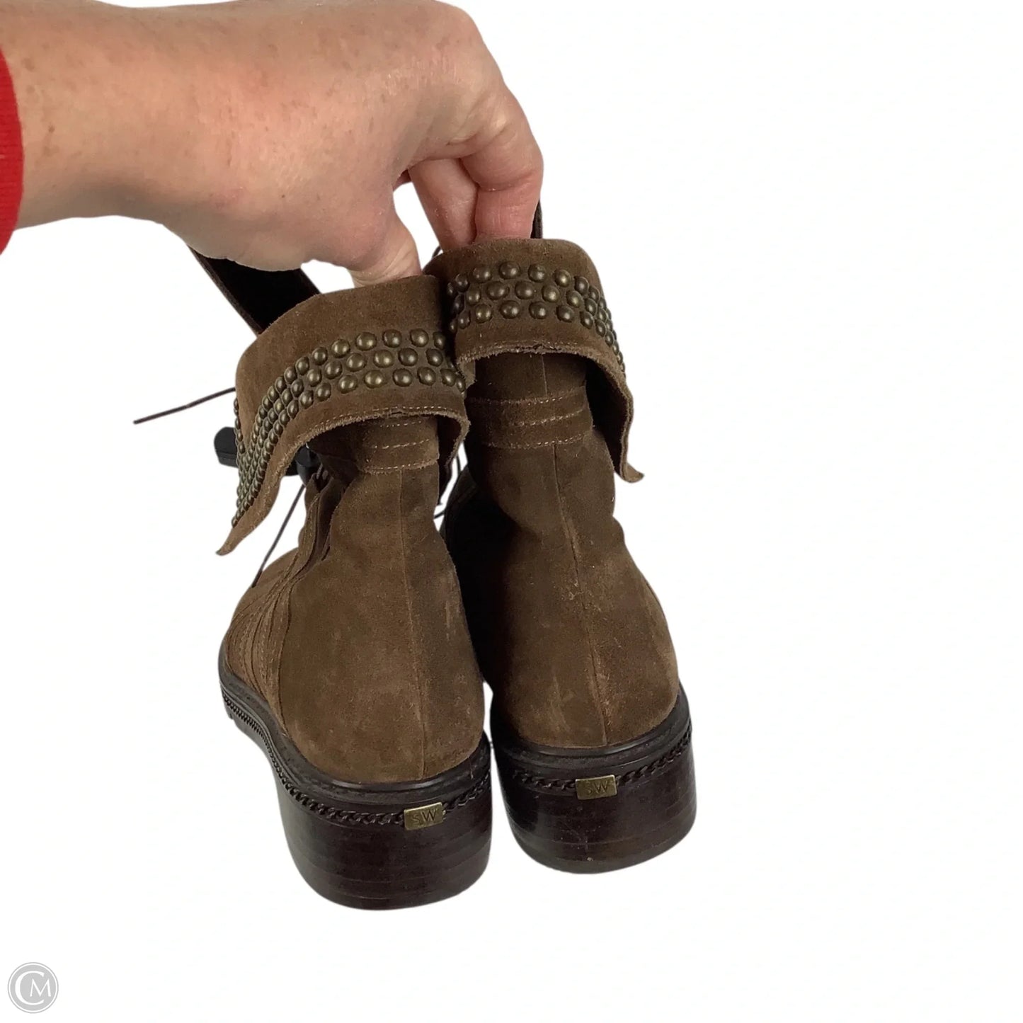 Boots Designer By Stuart Weitzman In Brown, Size: 8