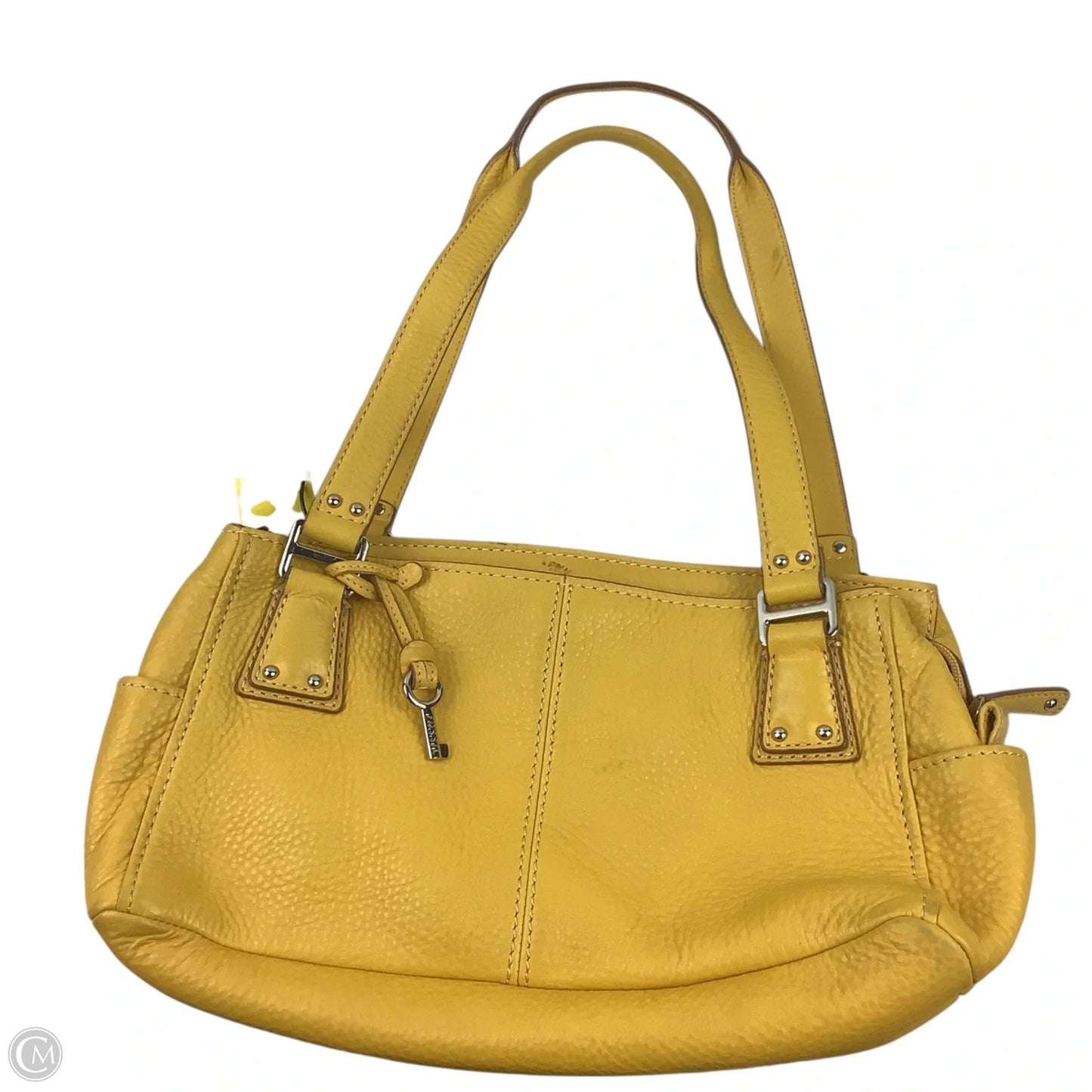 Handbag Leather By Fossil, Size: Medium