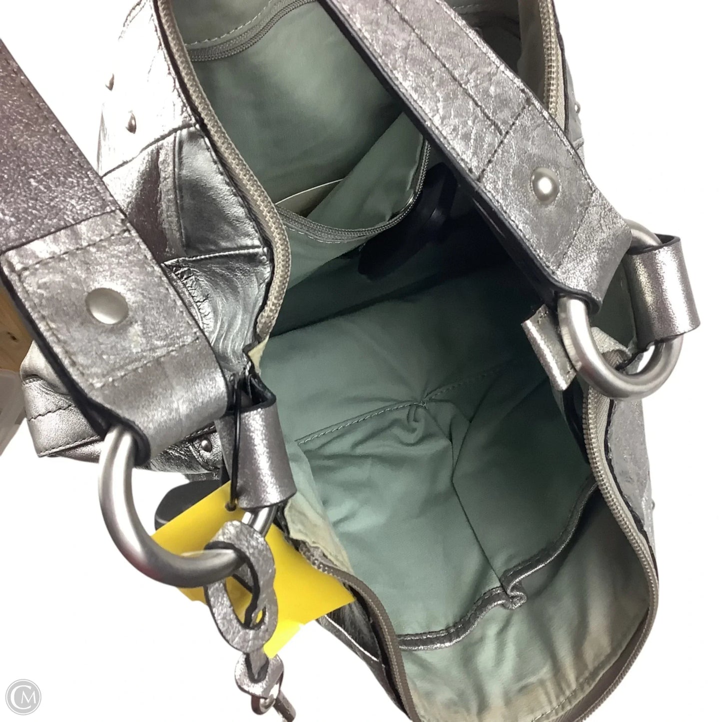 Handbag Leather By Fossil, Size: Medium