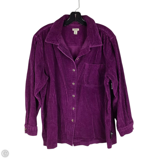 Jacket Shirt By L.l. Bean In Purple, Size: Xl