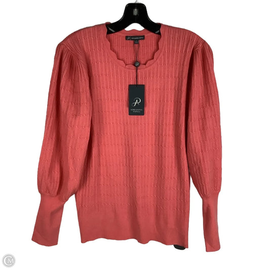 Sweater By Adrianna Papell In Coral, Size: L