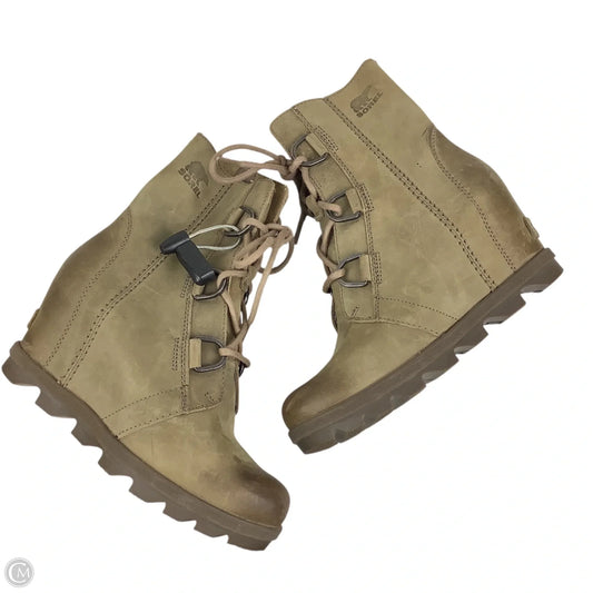 Boots Ankle Heels By Sorel In Taupe, Size: 6.5