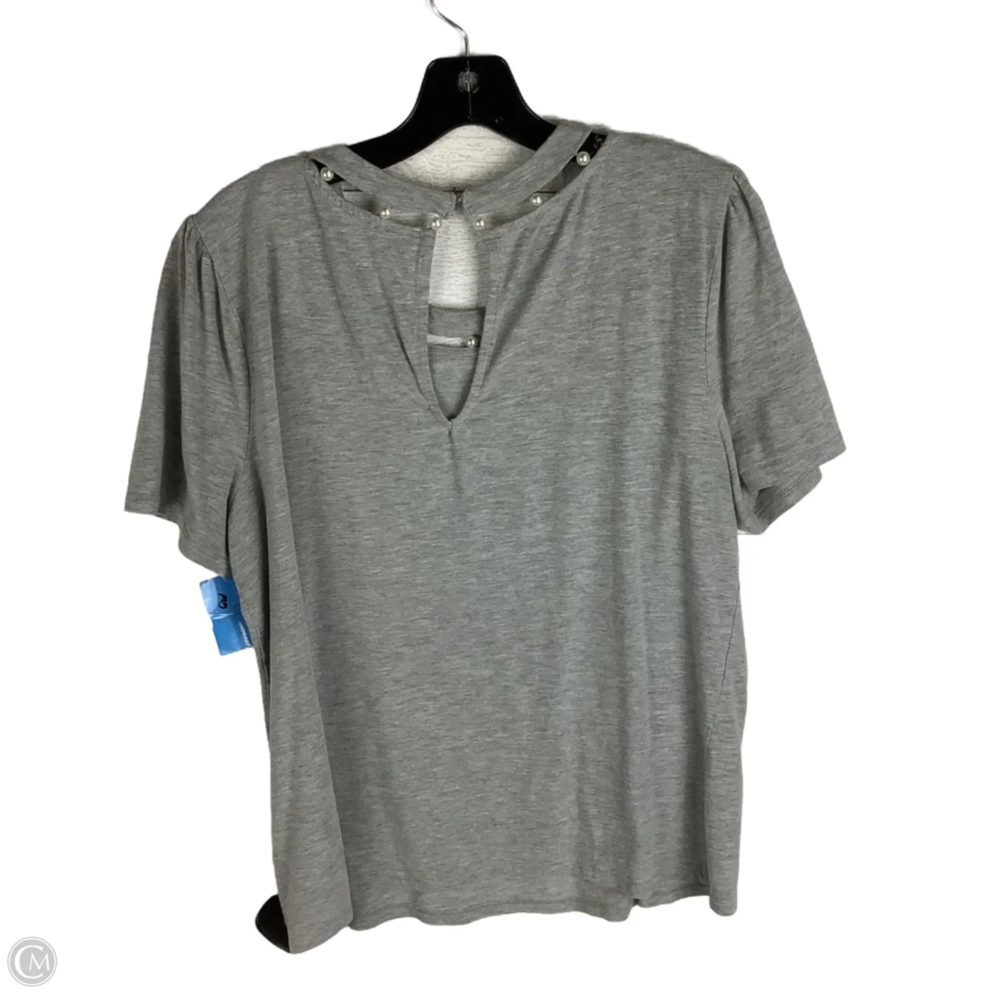 Top Short Sleeve By Anthropologie In Grey, Size: L