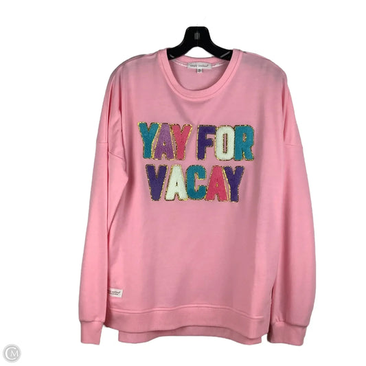 Top Long Sleeve By Simply Southern In Pink, Size: M