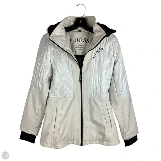 Coat Puffer & Quilted By Guess In Cream, Size: S