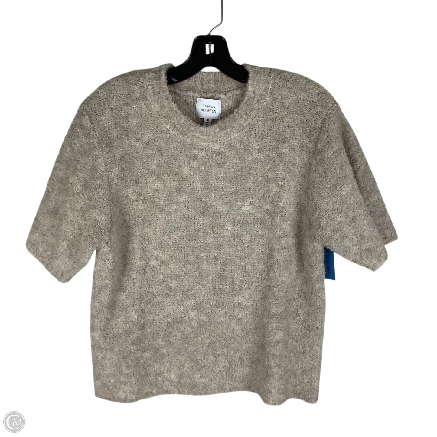 Sweater Short Sleeve By Cmc In Taupe, Size: M