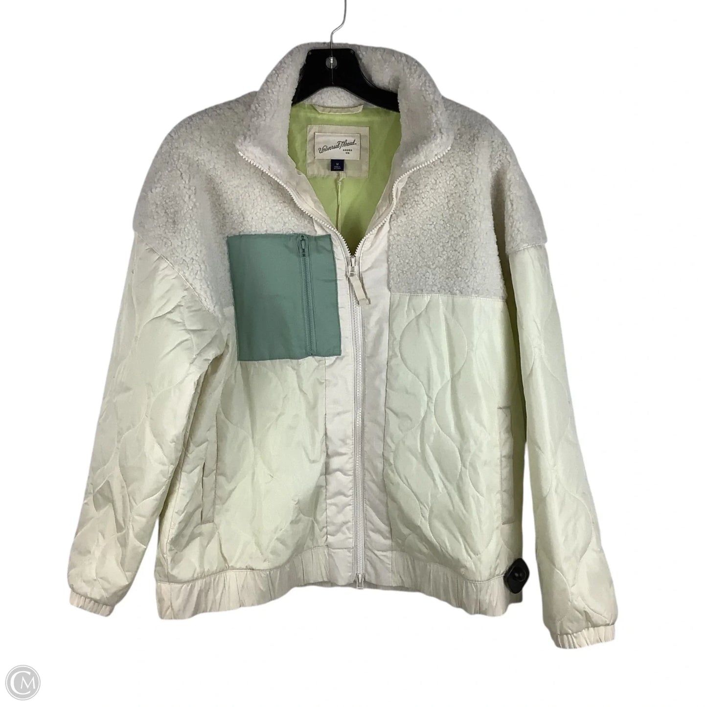 Jacket Faux Fur & Sherpa By Universal Thread In Cream, Size: M