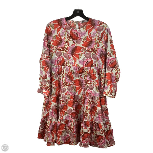 Dress Party Midi By Zara In Orange & Pink, Size: M