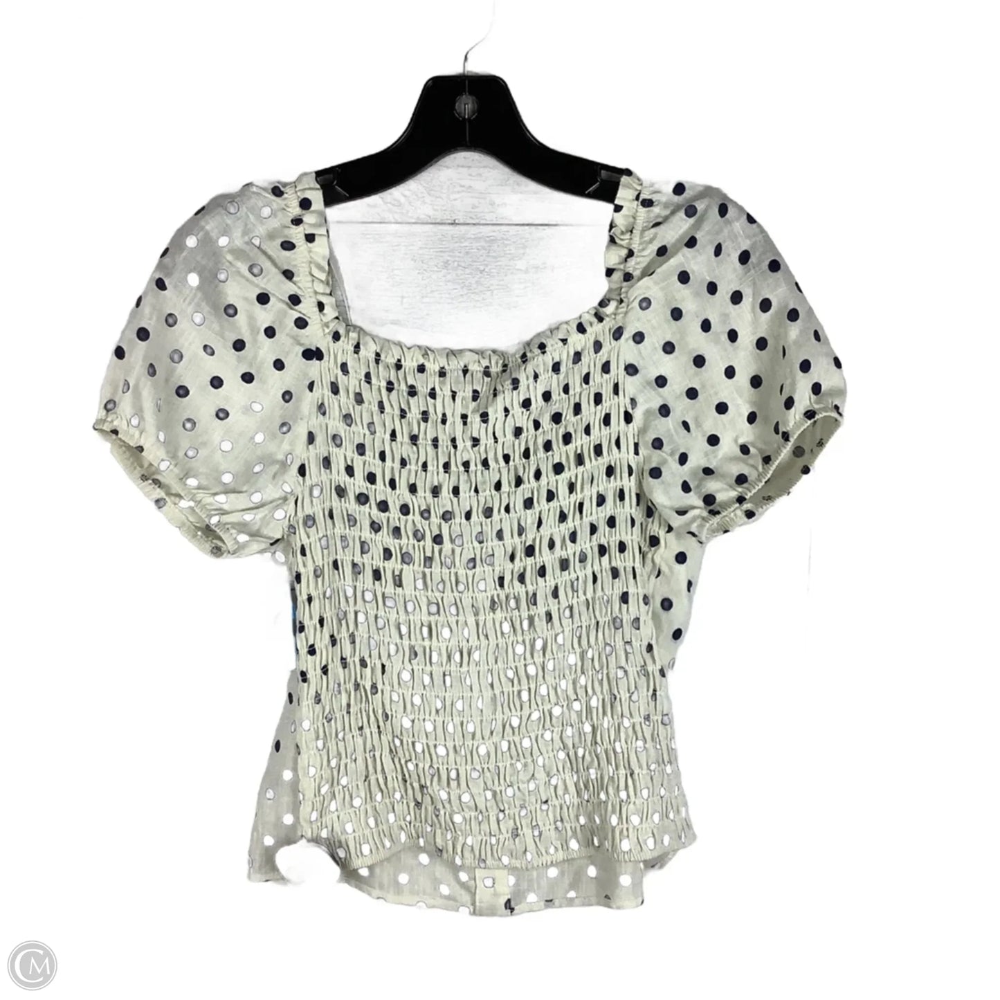 Top Short Sleeve By Monteau In Polkadot Pattern, Size: Xl