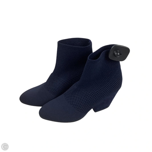 Boots Ankle Heels By Eileen Fisher In Navy, Size: 7.5