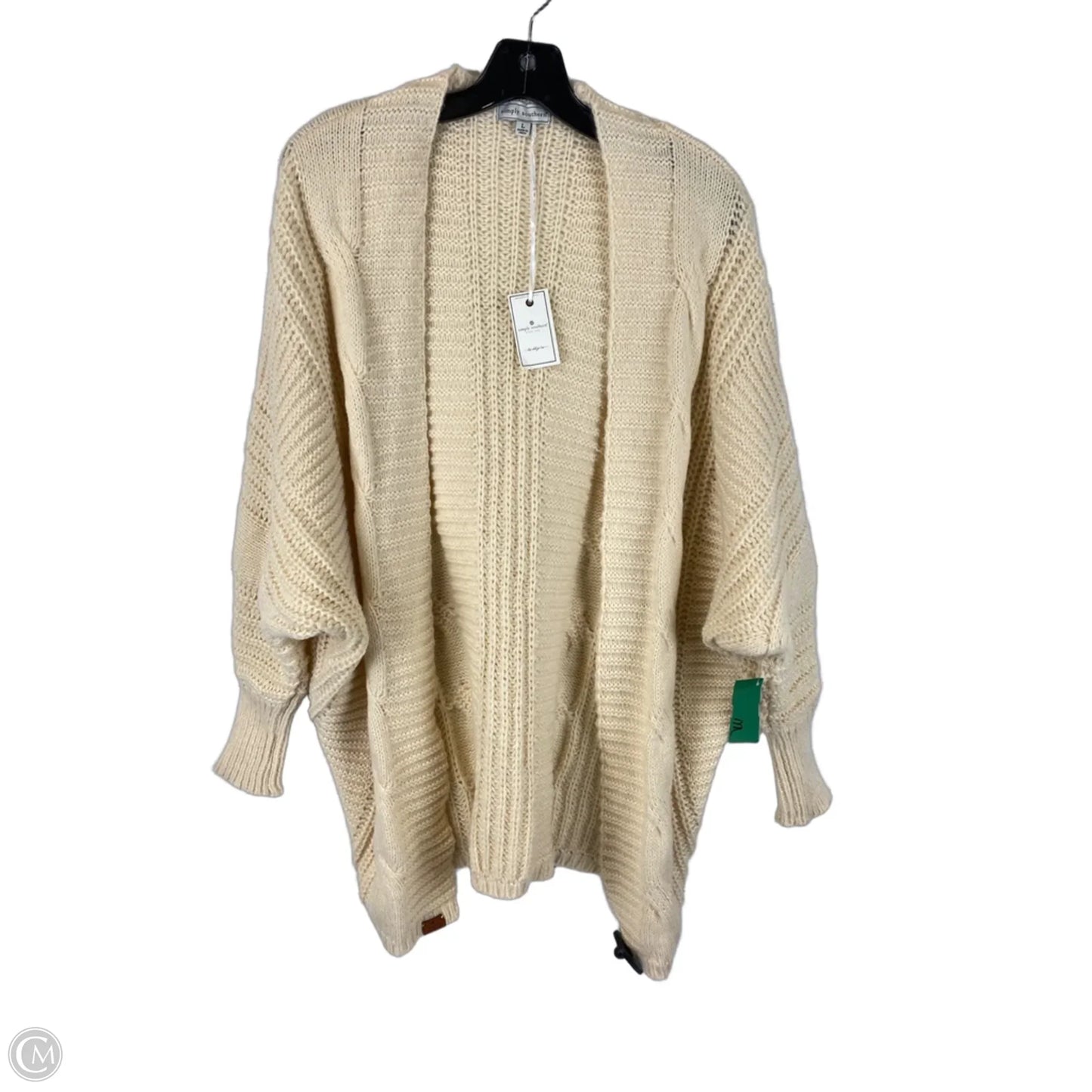 Sweater Cardigan By Simply Southern In Cream, Size: L