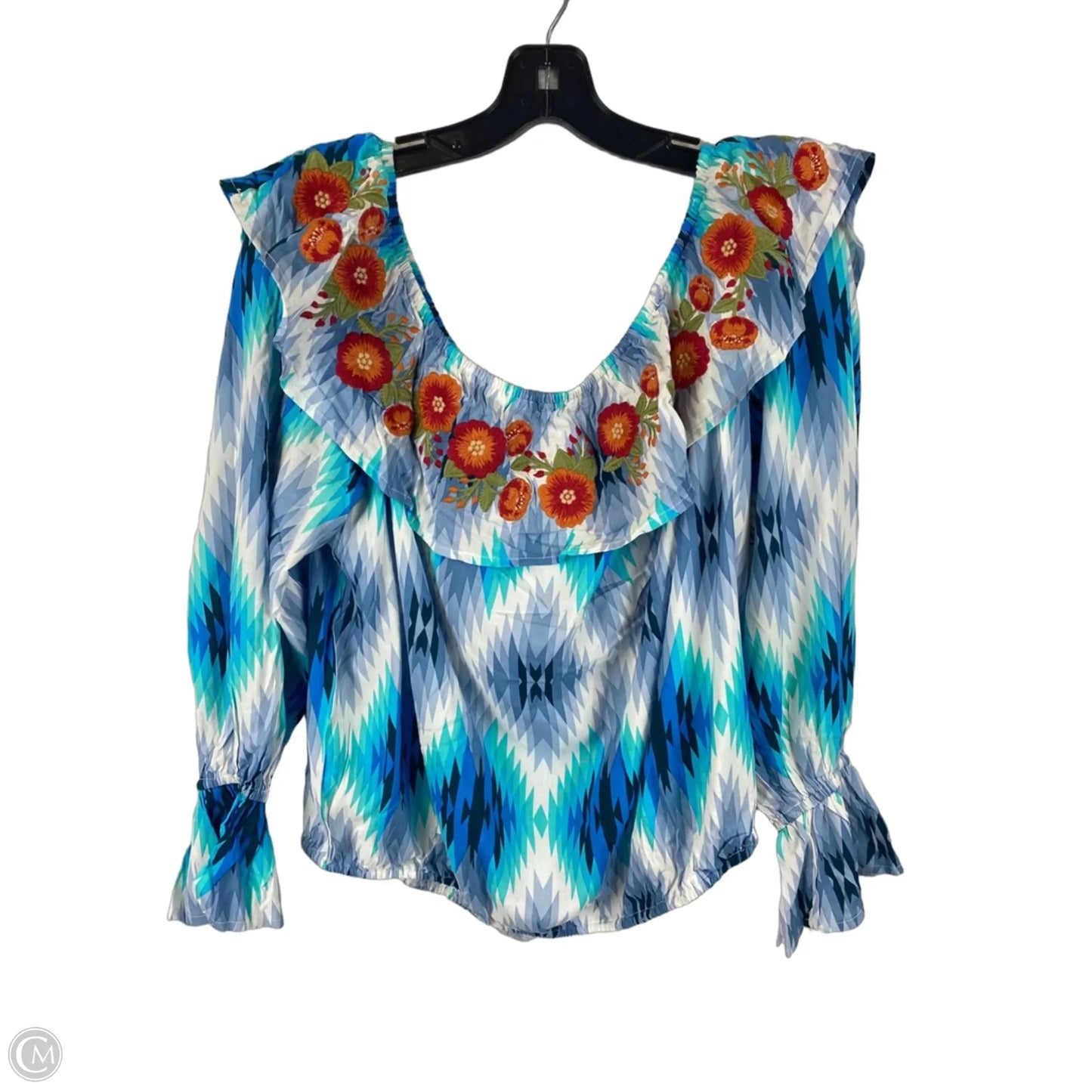 Top Long Sleeve By Savanna Jane In Floral Print, Size: 1x