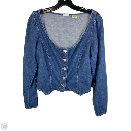 Top Long Sleeve By Levis In Blue Denim, Size: M