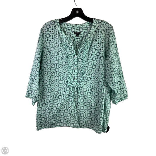 Top Short Sleeve By Talbots In Blue, Size: 2x
