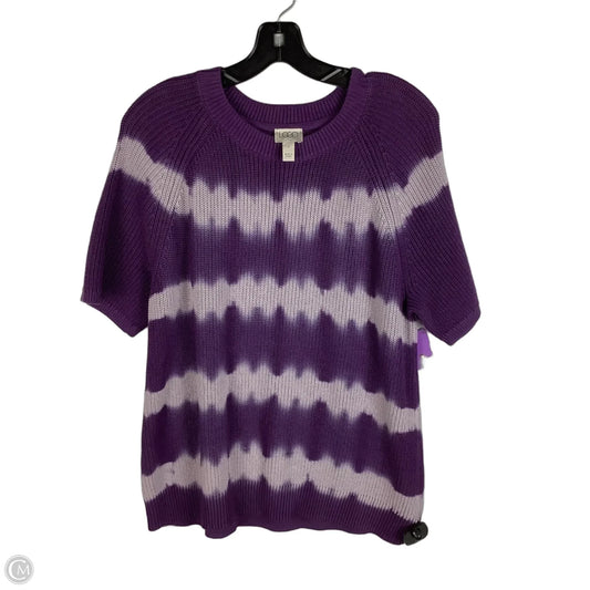 Sweater Short Sleeve By Logo In Purple, Size: M